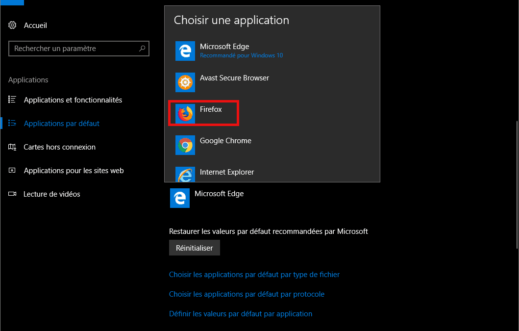 Comment changer le navigateur par défaut dans Windows 10 ?