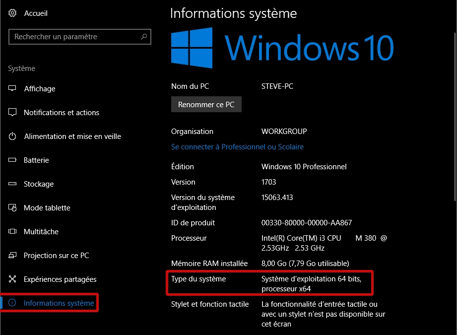 Comment savoir quelle version de Windows est installée ?  Windows 32 bits ou 64 bits ?