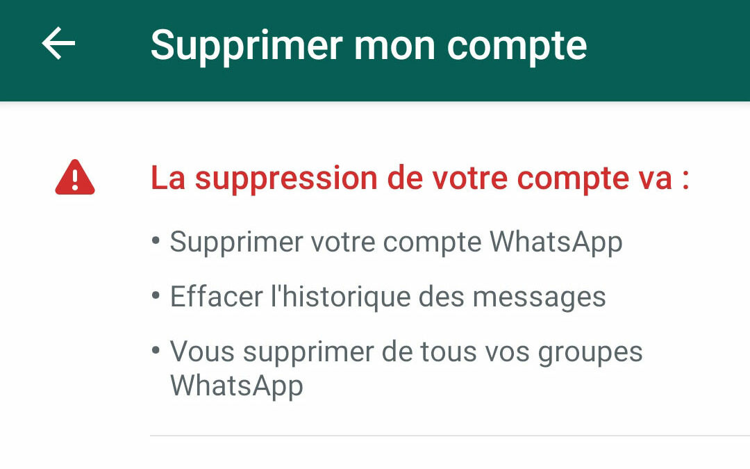 Comment supprimer un compte WhatsApp ?