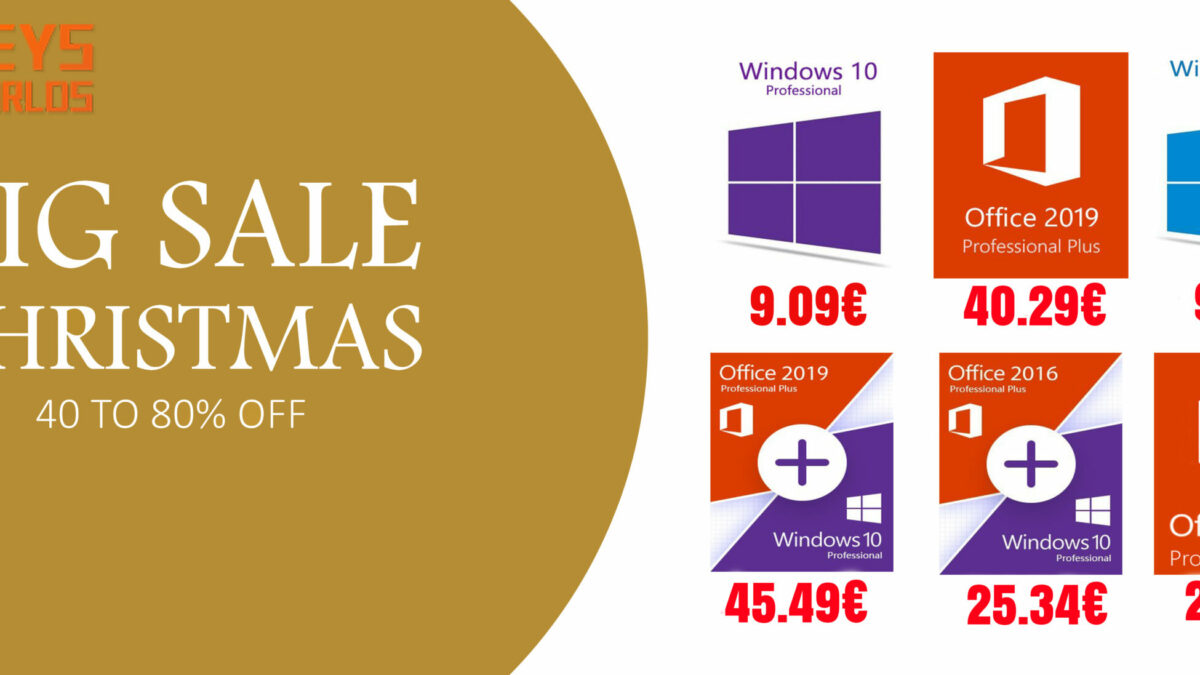 Soldes de Noël sur les licences Windows, Office 2016 Pro et Office 2019