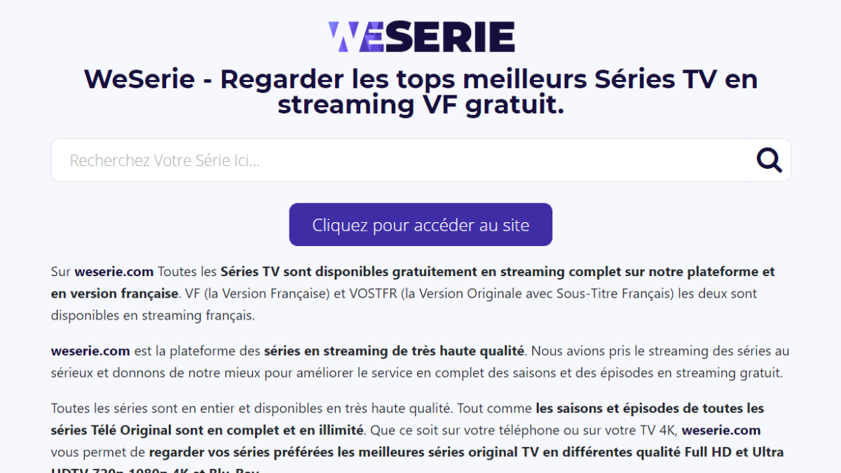 weserie les Serie en streaming français – VF VOSTFR gratuit