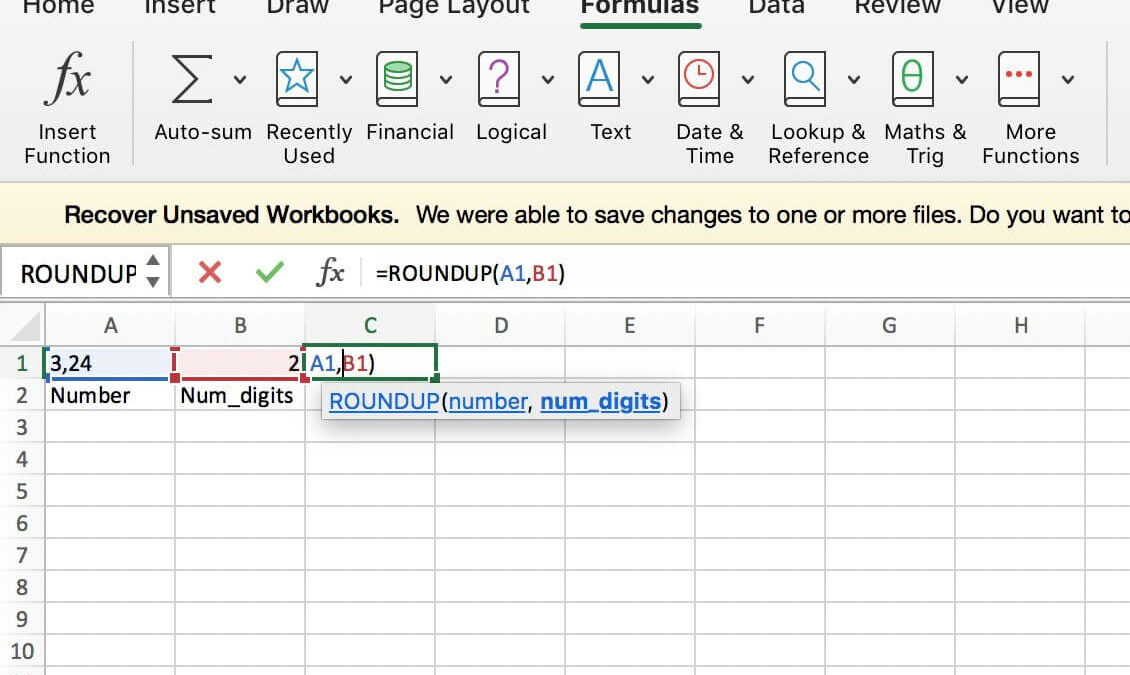 Comment arrondir au SUP sur Excel ?