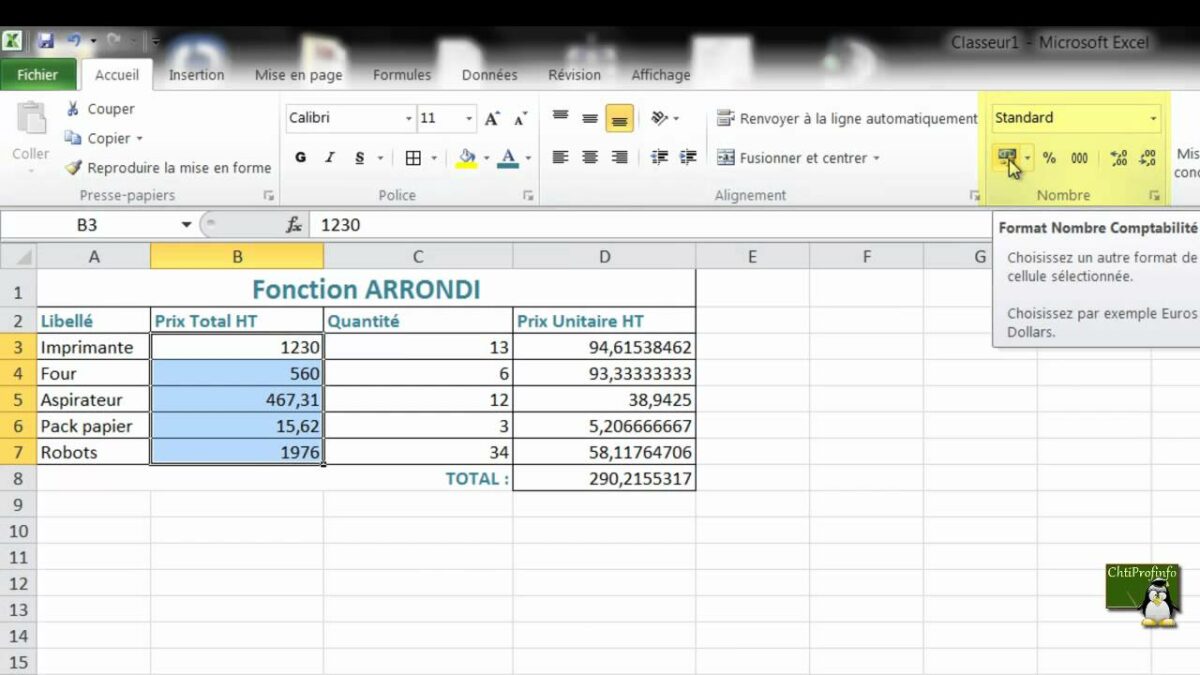 Comment faire les ARRONDI sur Excel ?