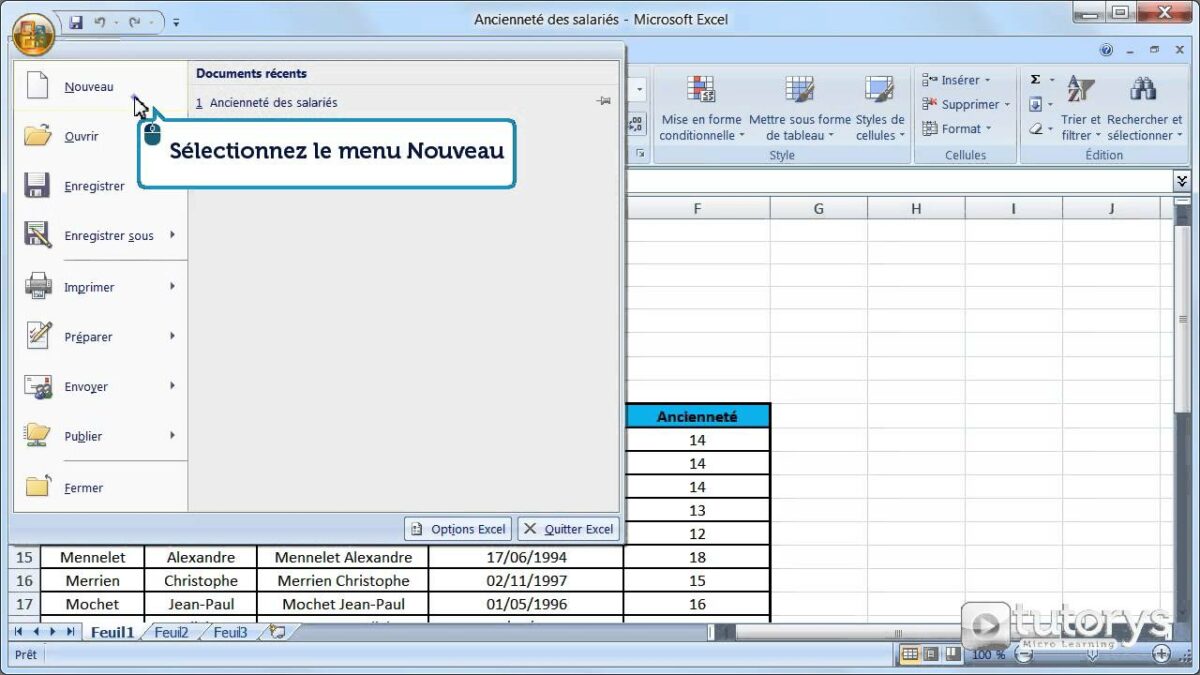 Comment faire pour ouvrir un fichier Excel ?