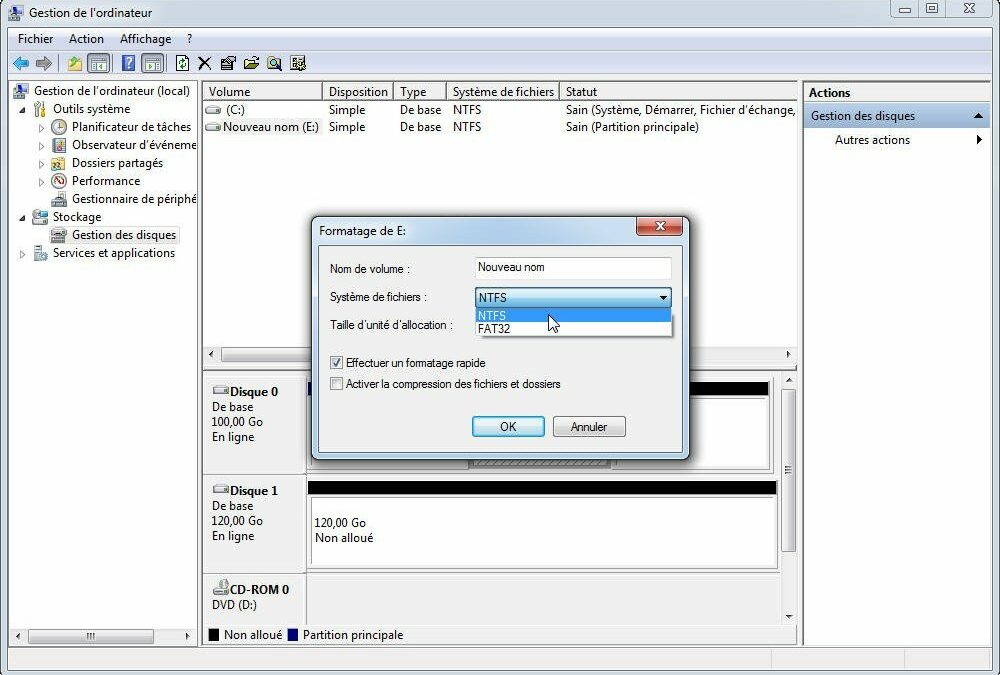Comment formater un disque dur externe en format FAT32