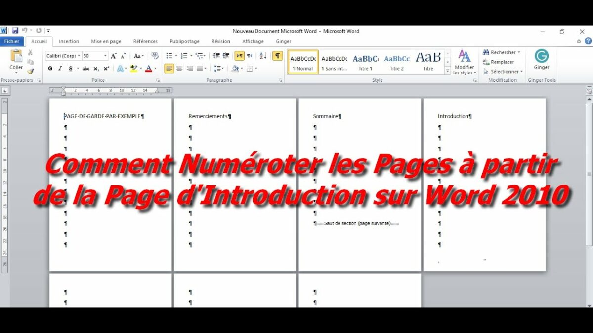 Comment numéroter les pages sur Word 2016 à partir d