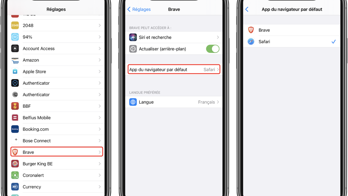 Comment régler navigateur par défaut iPhone ?