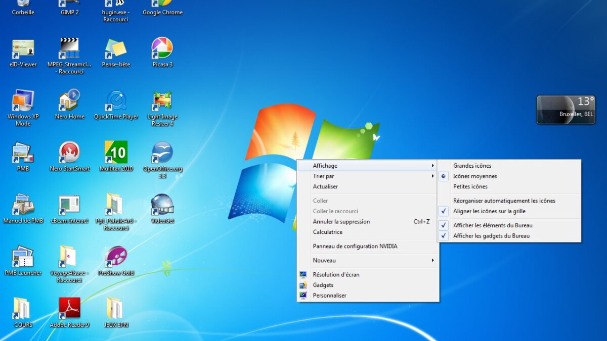 Comment remettre les icônes sur le Bureau Windows 7 ?