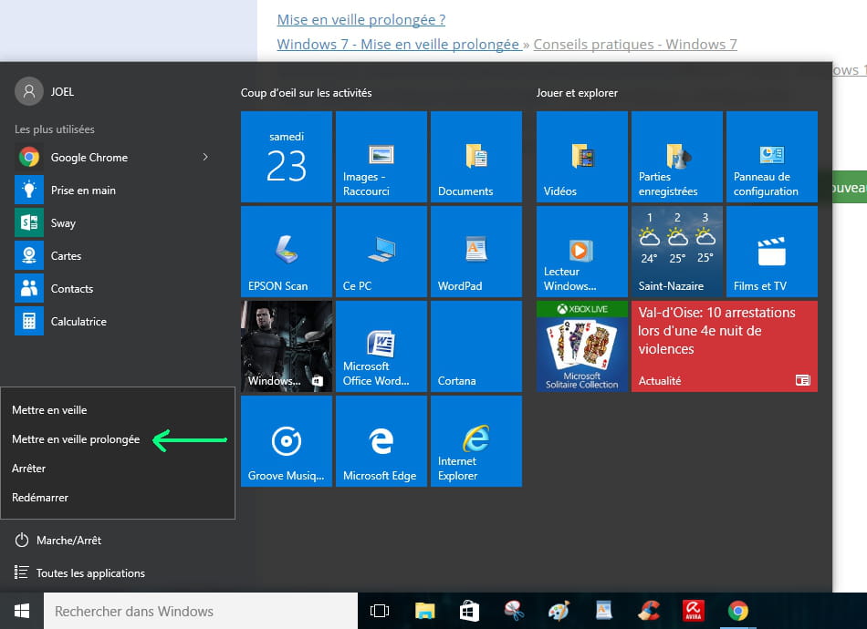 Comment sortir de la mise en veille prolongée Windows 11