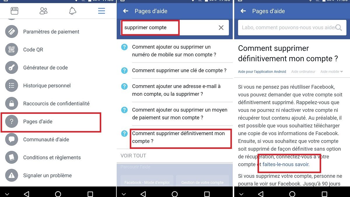 Comment supprimer un compte Facebook sans supprimer la page ?