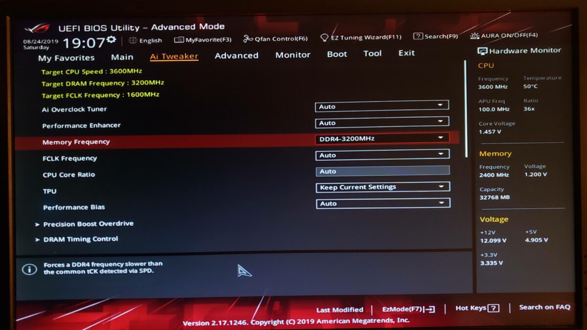 How do I change memory frequency in BIOS Asus?