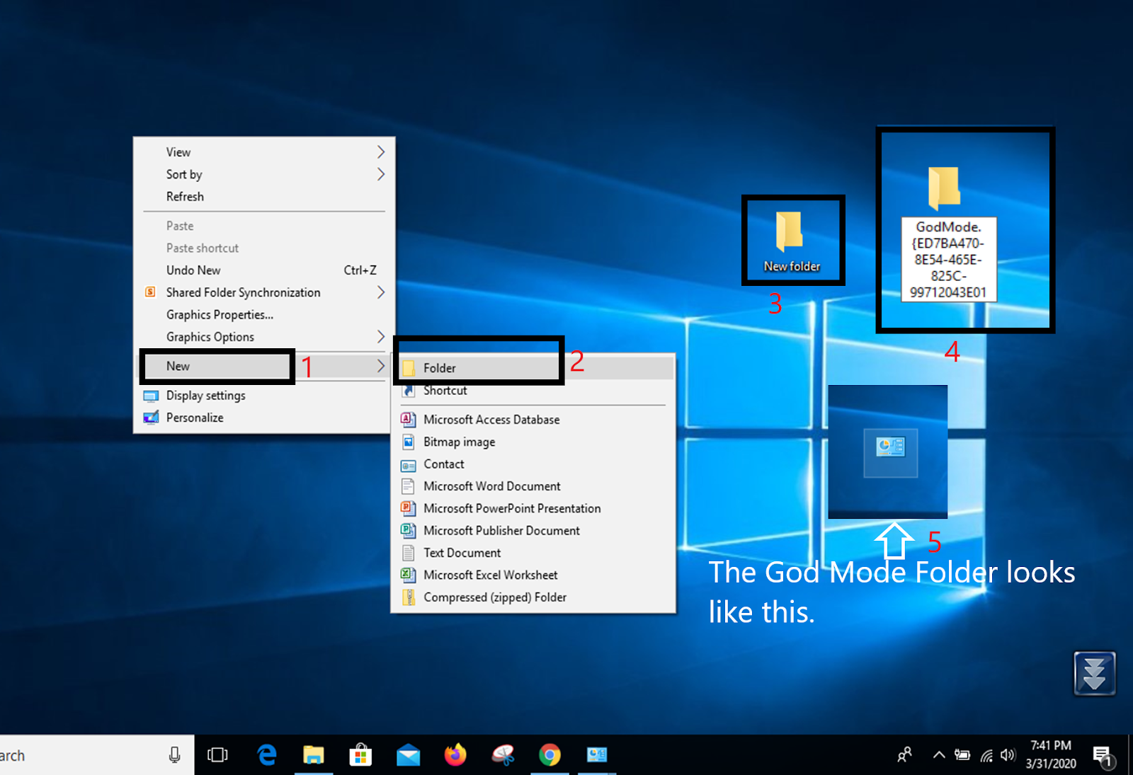 How do I enable God Mode in Windows 10?