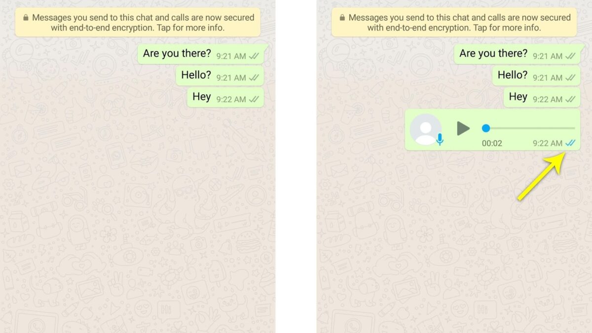 How do you tell if read receipts are off WhatsApp?