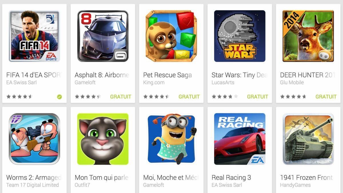 Quels sont les jeux gratuits sur Play Store