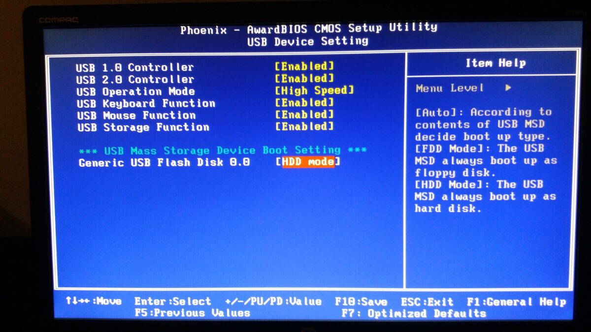 What is USB HDD boot option?
