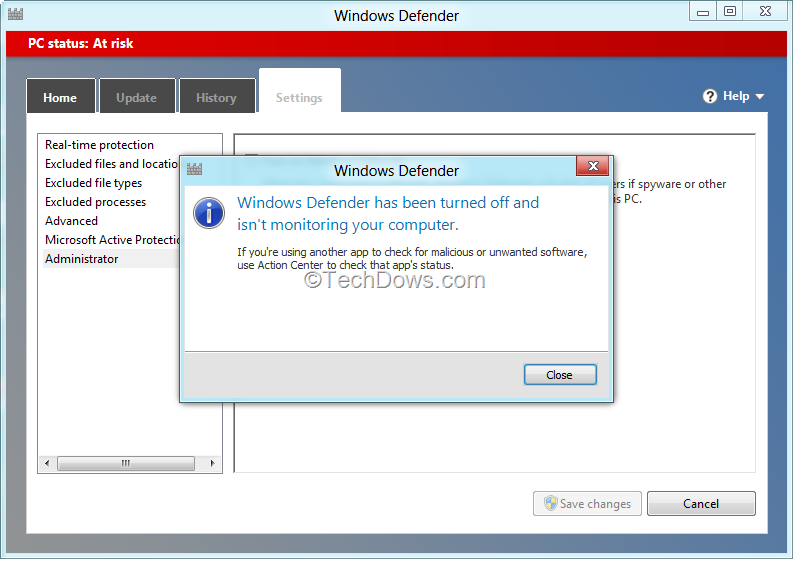 Why is my Windows Defender antivirus turned off?